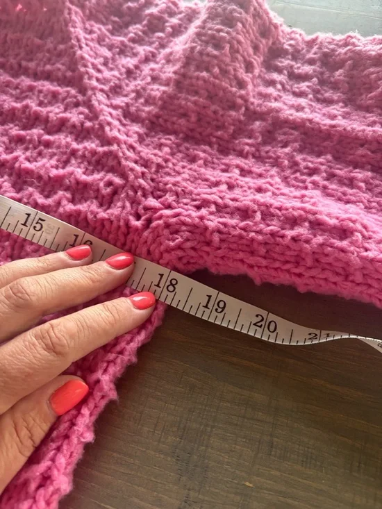 Chunky Knit Cropped Sweater Barbie Pink Balloon Sleeve Cozy Pullover - Picture 6 of 6